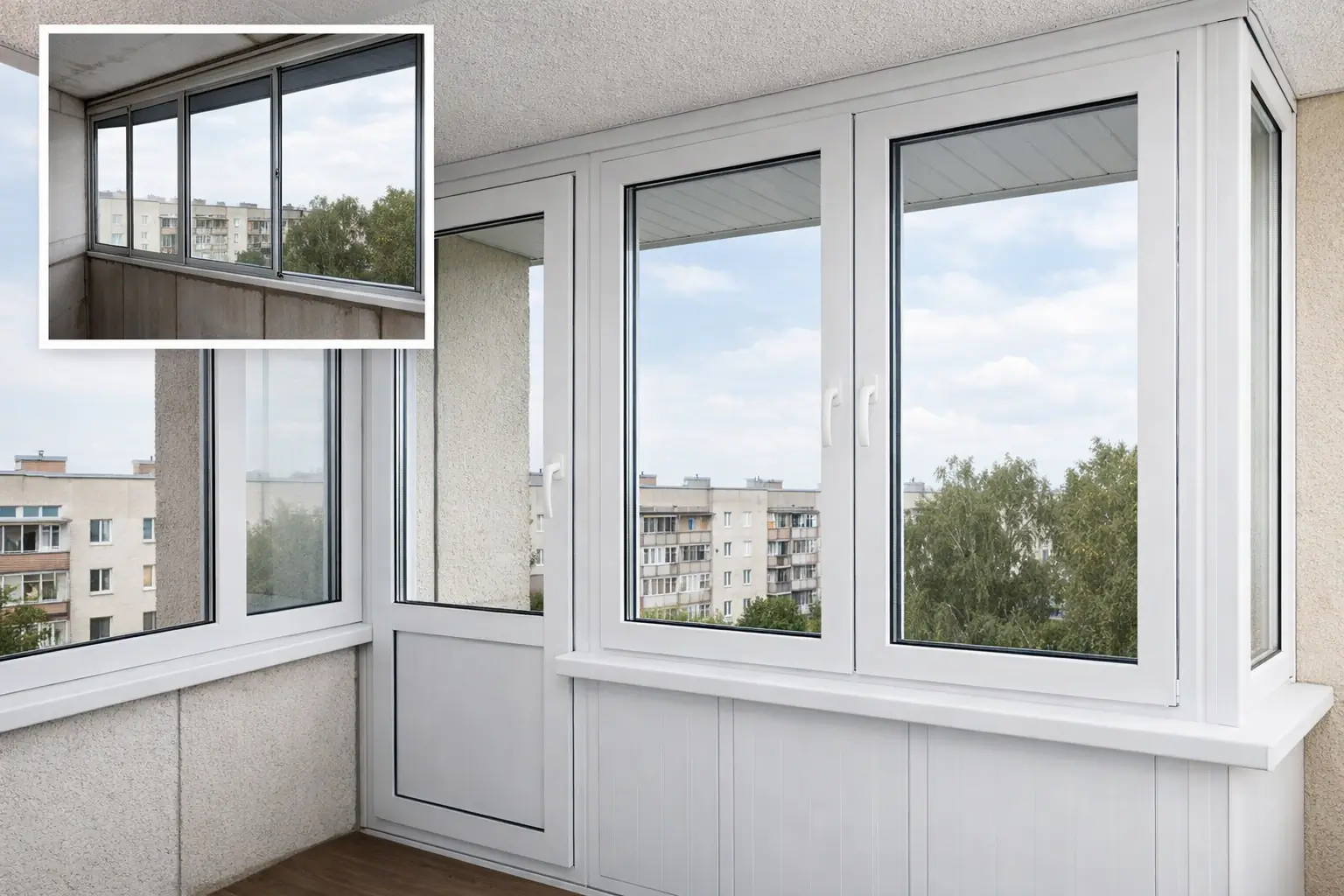 Замена остекления балкона на теплое